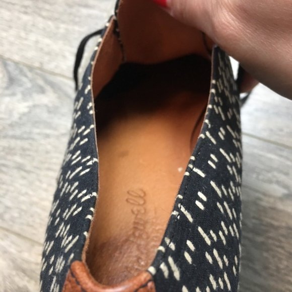 MADEWELL Black/White Leather/Fabric Oxford Shoes 7 - Picture 5 of 10